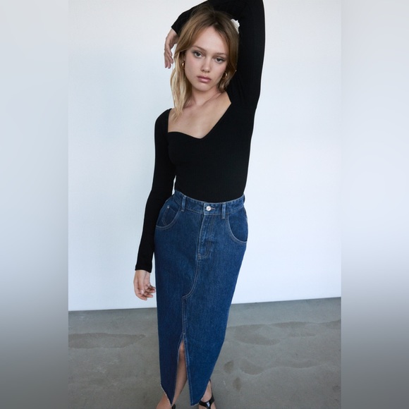 ZARA denim midi skirt - S - Picture 4 of 10